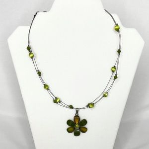 Green ball 16” adjustable necklace